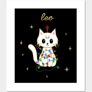 Leo Holiday Kitty Cat Posters and Art